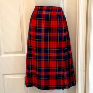 Kilt Skirt Plaid Wool Red Stuart Modern EUC